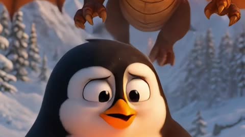 Penguin Steals Dragon Eggs 😱#shorts #shortvideo #shortsfeed #shortsviral #short #nature #content #yt