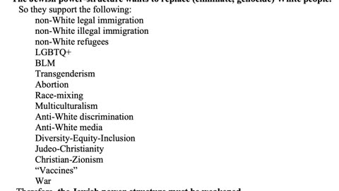 WHO SEEKS TO DESTROY THE WHITE RACE