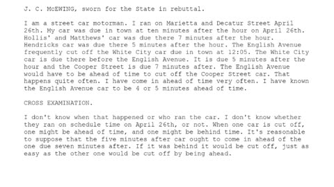 J. C. McEwing — Sworn in for the State — 170th Witness to Testify