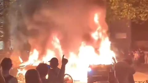 Illegal immigrants burn cars in Paris.