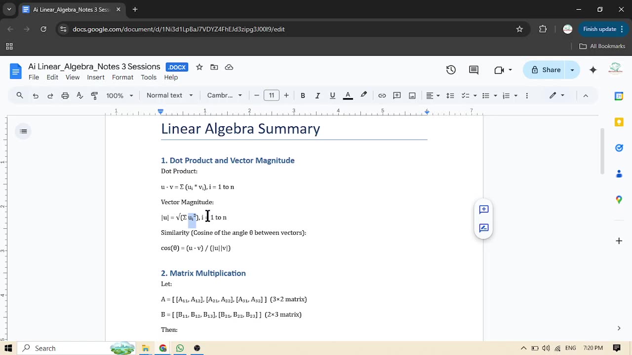 Ai Session 3 Linear Algebra and Matrix Inverse