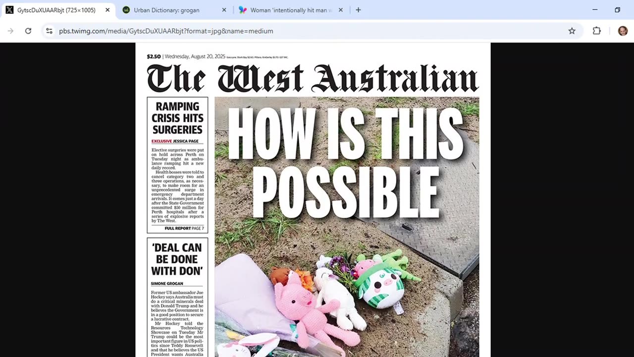 West Australian uses tragic story of dead baby found in drain for comms and spellcasting
