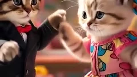 🐾💃 Cat Couple Dance: A Whiskered Waltz of Love 🐾💃