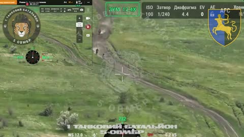Ukrainian Tank Engaging Russian Motorcide Squad