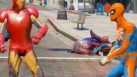 Zombie heros vs ironman Spiderman ☠️
