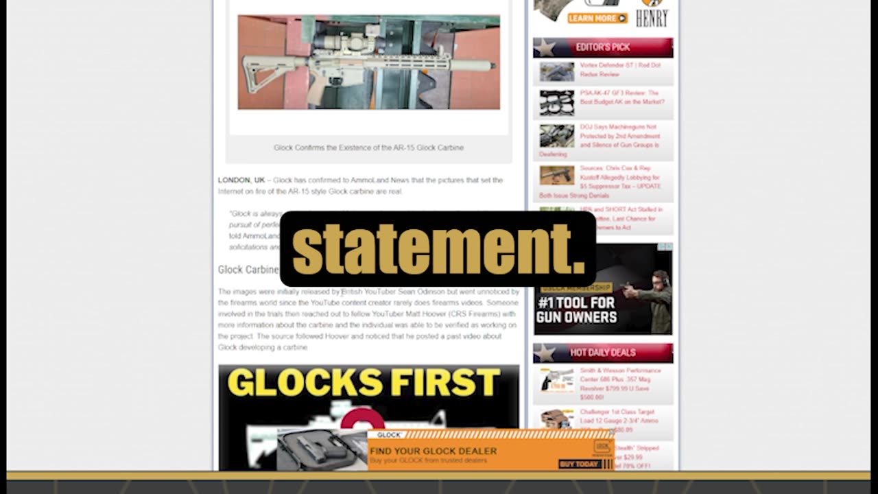 What is official about the Glock rifle? #glock