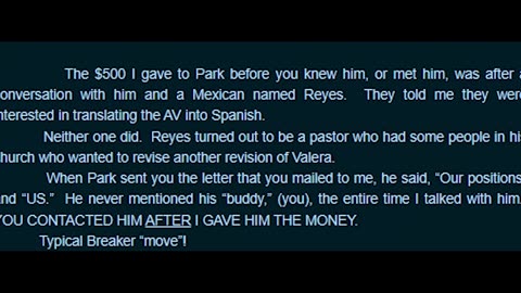 Dr. Peter Ruckman's 2010 Letter to Robert Breaker