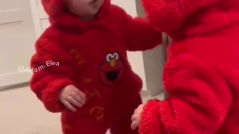 baby play with mirror baby funny vedios