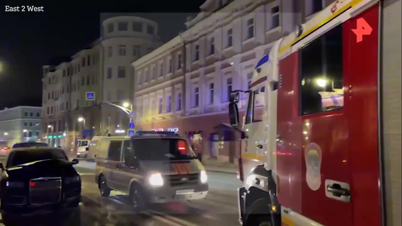 RUSSIAN FEARS Limo from ‘Putin’s car fleet’ is blown up in huge blast as troops from paranoid tyrant’s honour guard searched for bombs