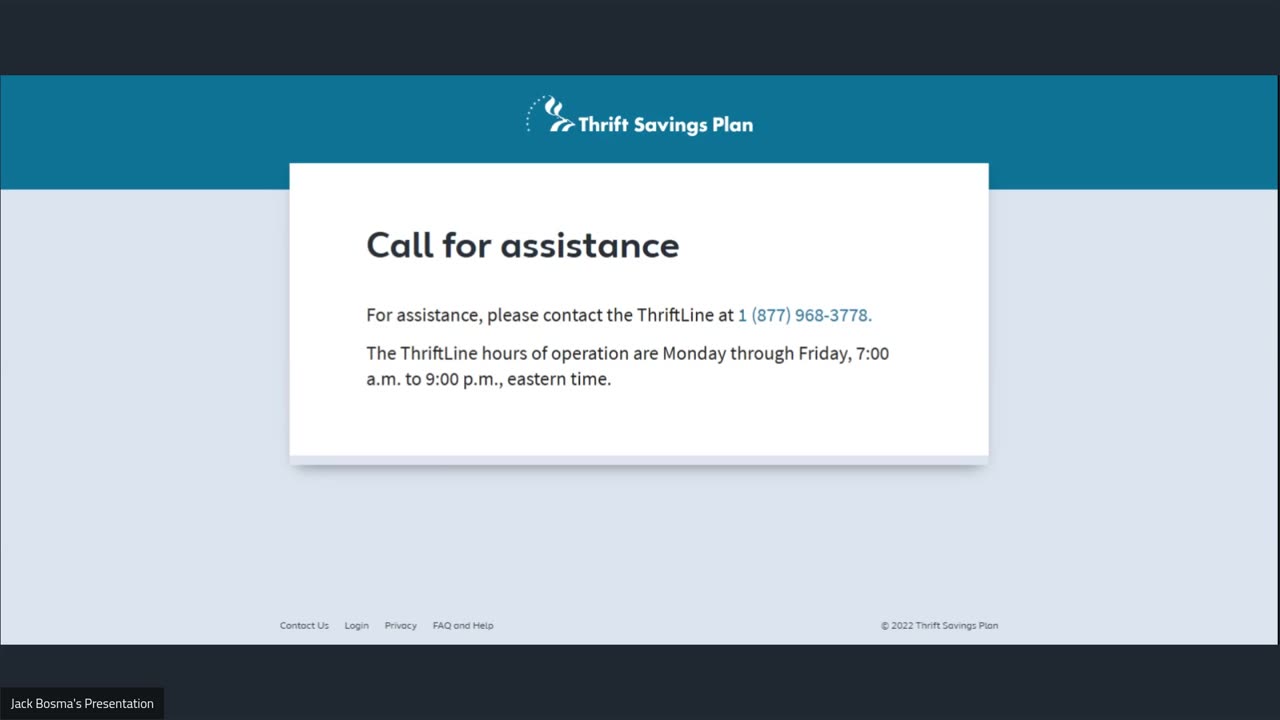 TSP Assistance