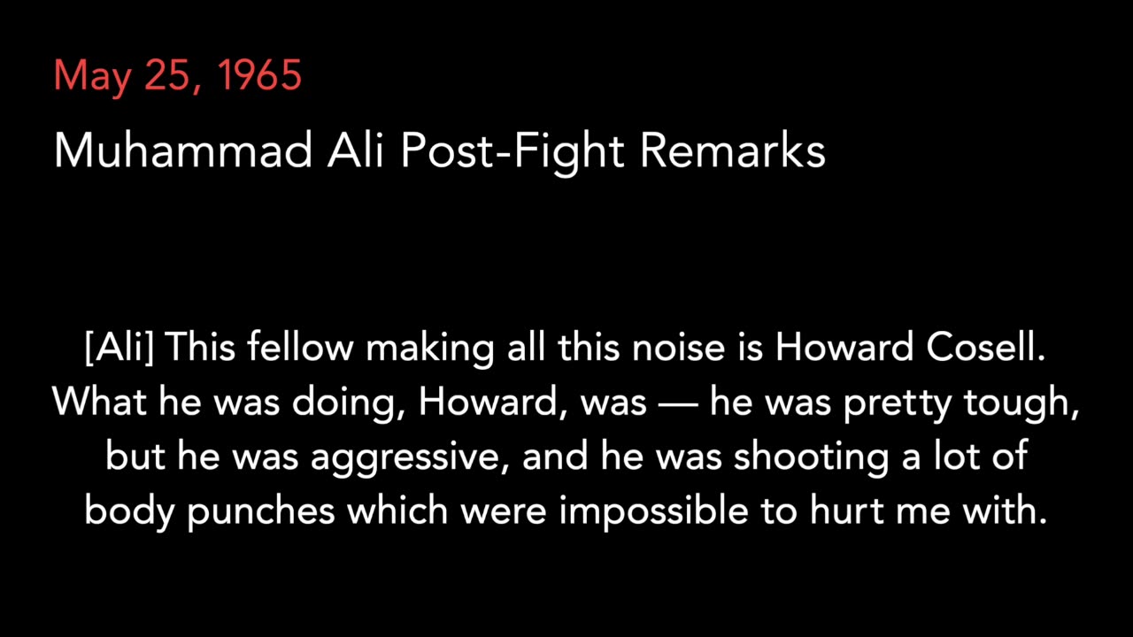 May 25, 1965 | Ali Post-Fight Remarks