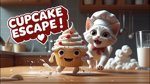 Kitten vs Living Cupcake 🍰😱 | Funny 3D Animation with Unexpected Twist (No Dialogue)
