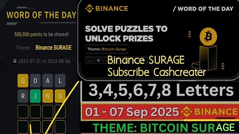 BINANCE WORD OF THE DAY THEME BITCOIN SURGE WODL OF THE WEEK