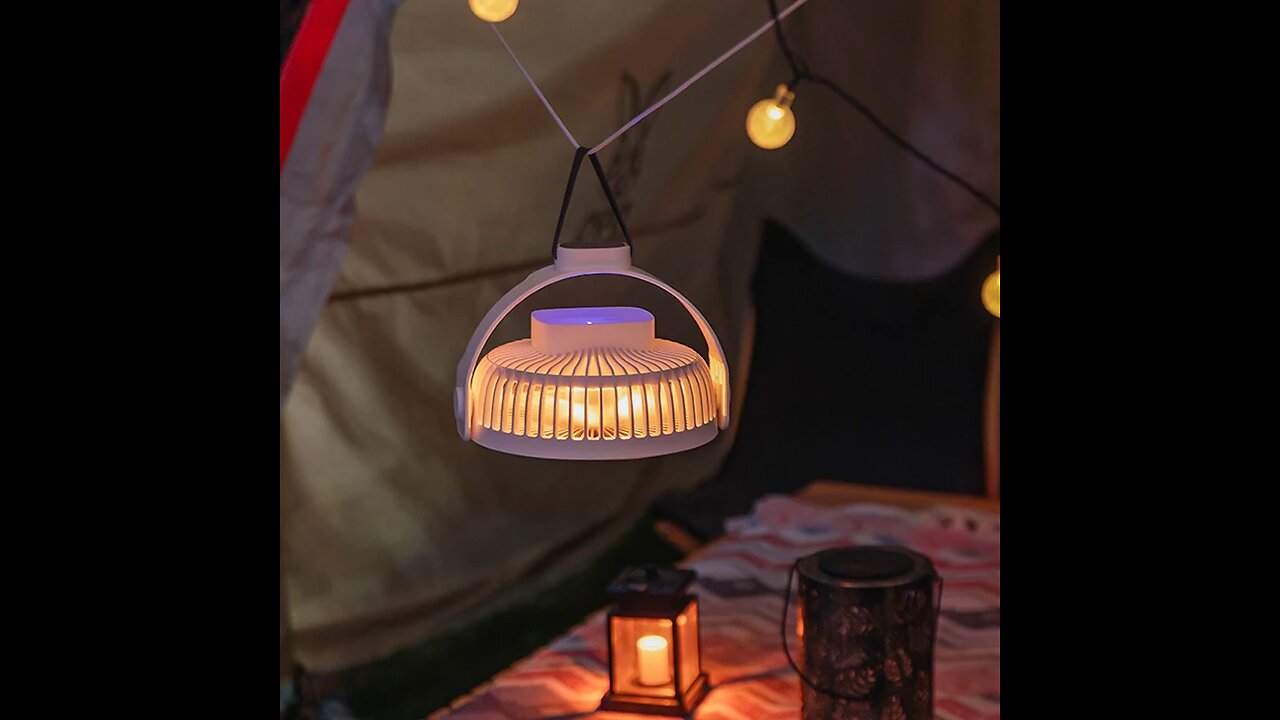2-in-1 Rechargeable Portable Hanging _ Desk Fan, with Night Light, 4 Adjustable Wind Speeds