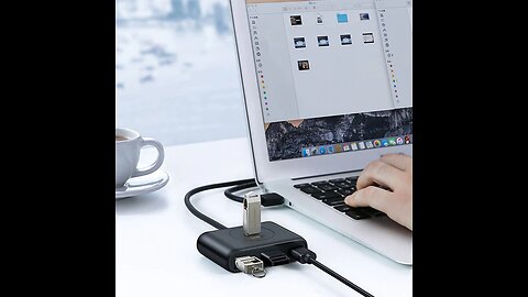 4-in-1 Portable USB Hub, with Type-C Adapter, for Mac & PC