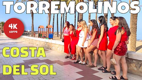 Torremolinos Promenade Walking Tour [4K 60FPS] Summer Spain