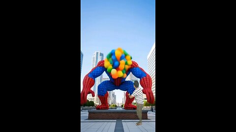 The Spiderman Mascot Place in a football field