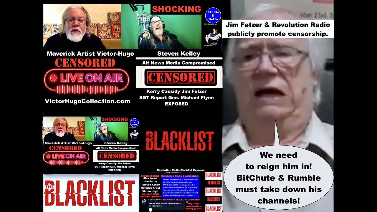 Steven Kelley Victor Hugo Bare Jim Fetzer Revolution Radio Truth Tellers Blacklist Kills Free Speech
