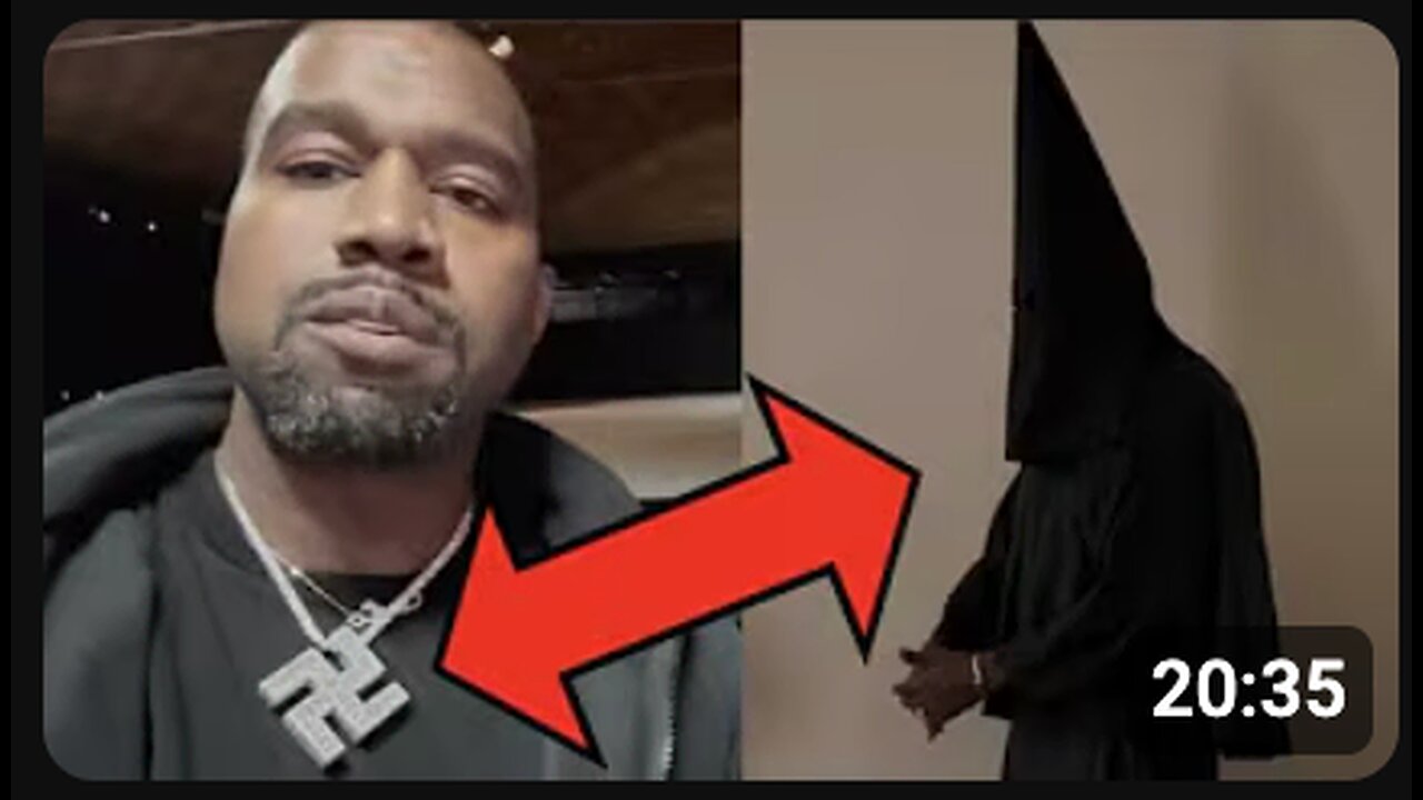CONTROLLED OPPOSITION KANYE WEST WEARS SATANlC BLACK K*K*K OUTFIT FOR HIS FREEMAS0NIC HANDLERS!