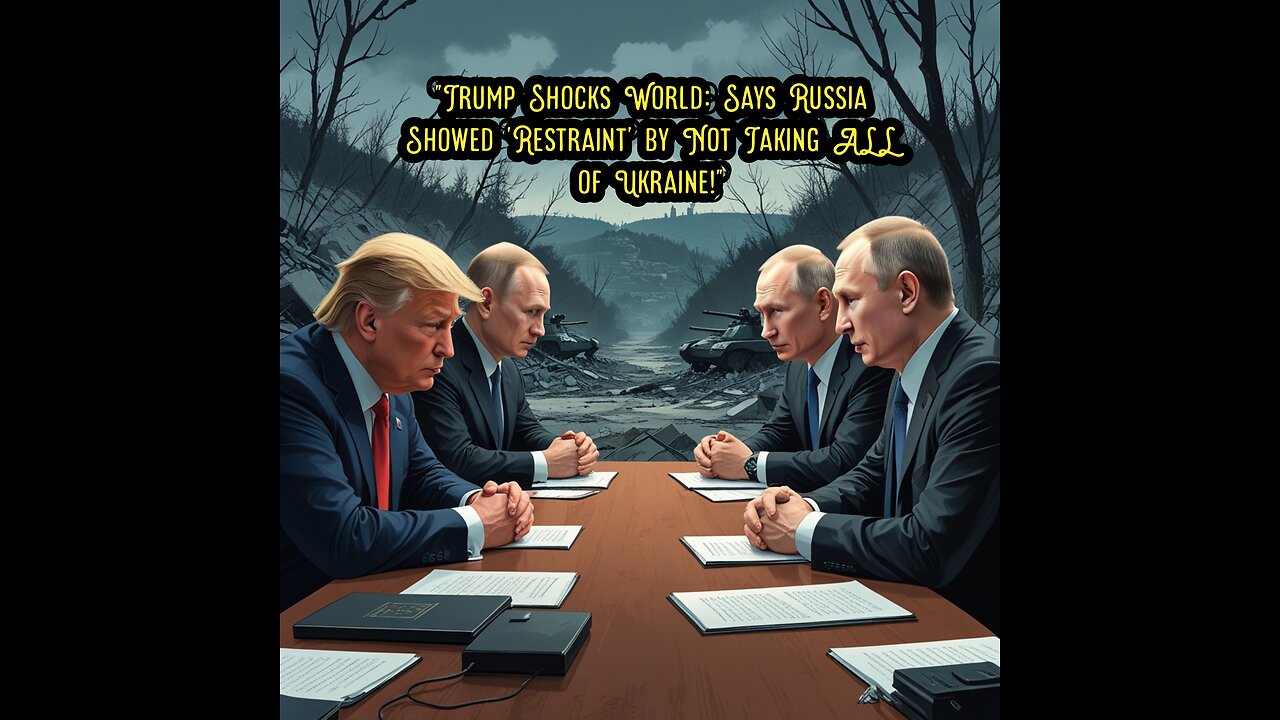 "Trump Shocks World: Says Russia Showed 'Restraint by Not Taking ALL of Ukraine!"