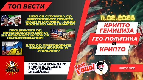 Гео-Политика и Крипто Livestream - Блискиот исток - ГОЛЕМО БУРЕ БАРУТ! 11.02.2026