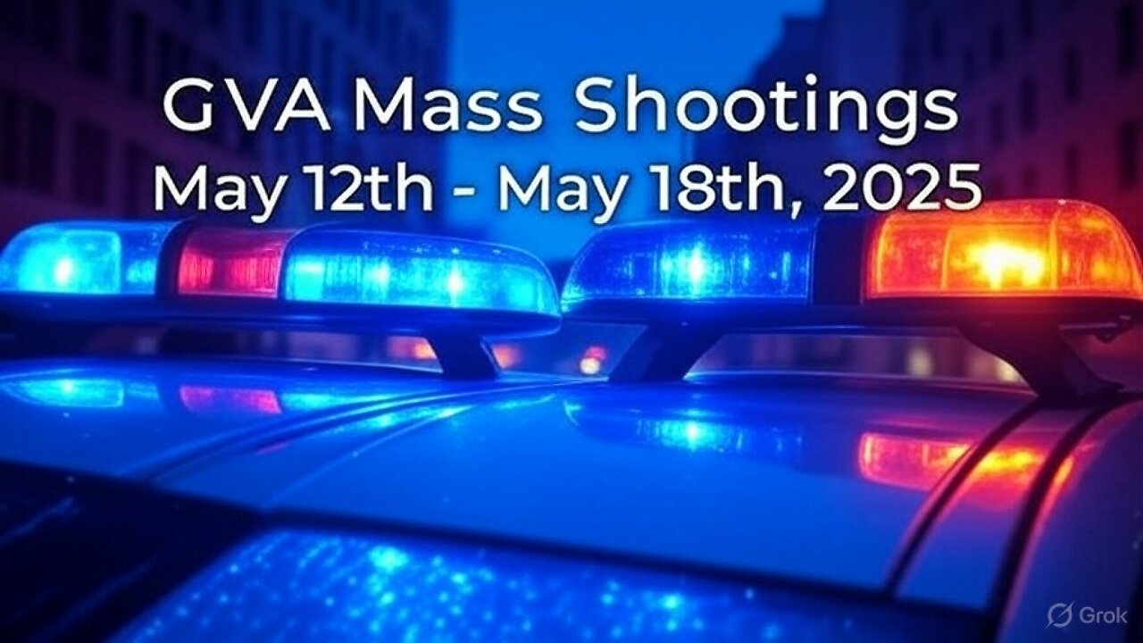 Mass Shootings according Gun Violence Archive for May 12th to May 18th, 2025