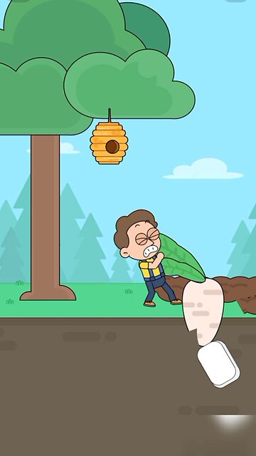 He hit the tree while pulling vegetables… the beehive fell! #shorts
