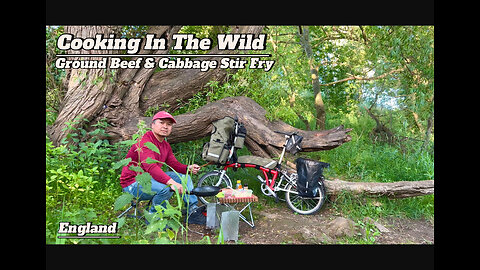 Enjoy a peaceful Brompton ride followed by cooking simple Ground Beef and Cabbage Stir Fry Outdoors