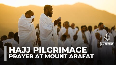 Nearly 2 million Muslim pilgrims gather at Mount Arafat for prayers on second day of Hajj