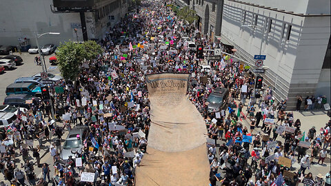 Thousands Out at “No Kings” Protest in Downtown Los Angeles