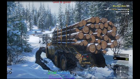 ASMR truck driving in Alaska, beautiful scenes; soothing music. SnowRunner