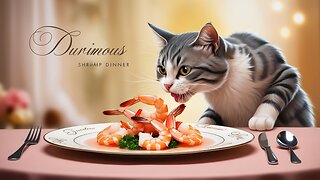 Sneaky👀Cat😼Got👉Caught👀Stealing🍽️Shrimp🍤👀😜🤣😎