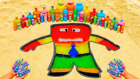 How to make Rainbow Anger Inside Out 2 with Orbeez,Big Fanta, Coca Cola, Mentos & Popular Sodas
