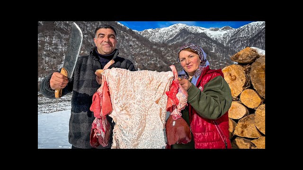 KHAN KEBAB - Azerbaijani Kebab Recipe from Lamb Stomach, Liver and Lungs