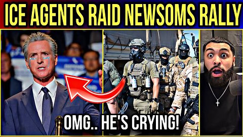 🤣Gavin Newsom RAGE QUITS On STAGE After ICE CRASHES His ANTI-TRUMP RALLY