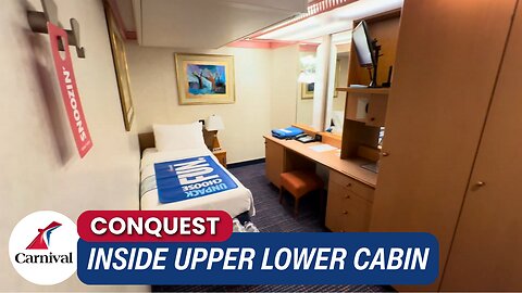 Carnival Conquest Inside Upper Lower Cabin 6227 | Compact Yet Comfortable Tour
