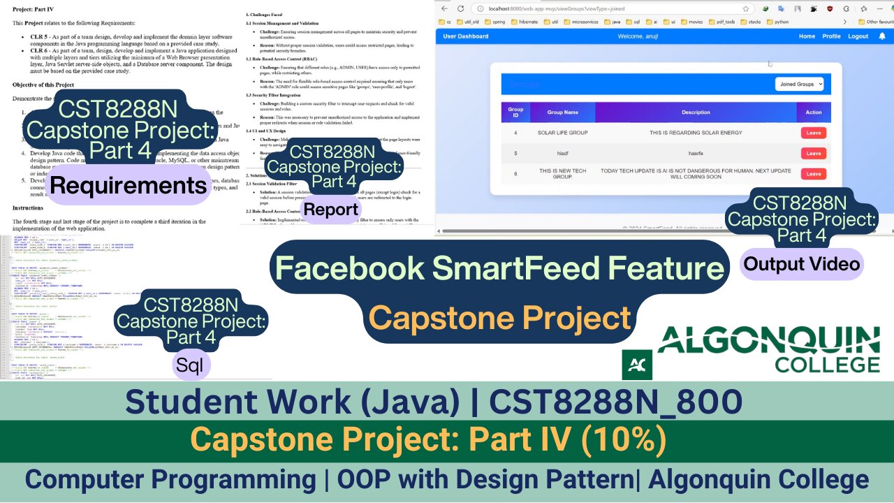 Student Work(Java)|24FCST8288N_800 OOP with Design Patterns Capstone Project: Part IV(10%)Work Video