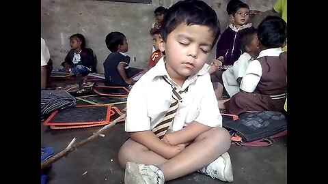 Boy Funny sleeping at school