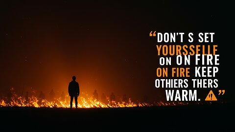 Don’t set yourself on fire to keep others warm. 🔥❌