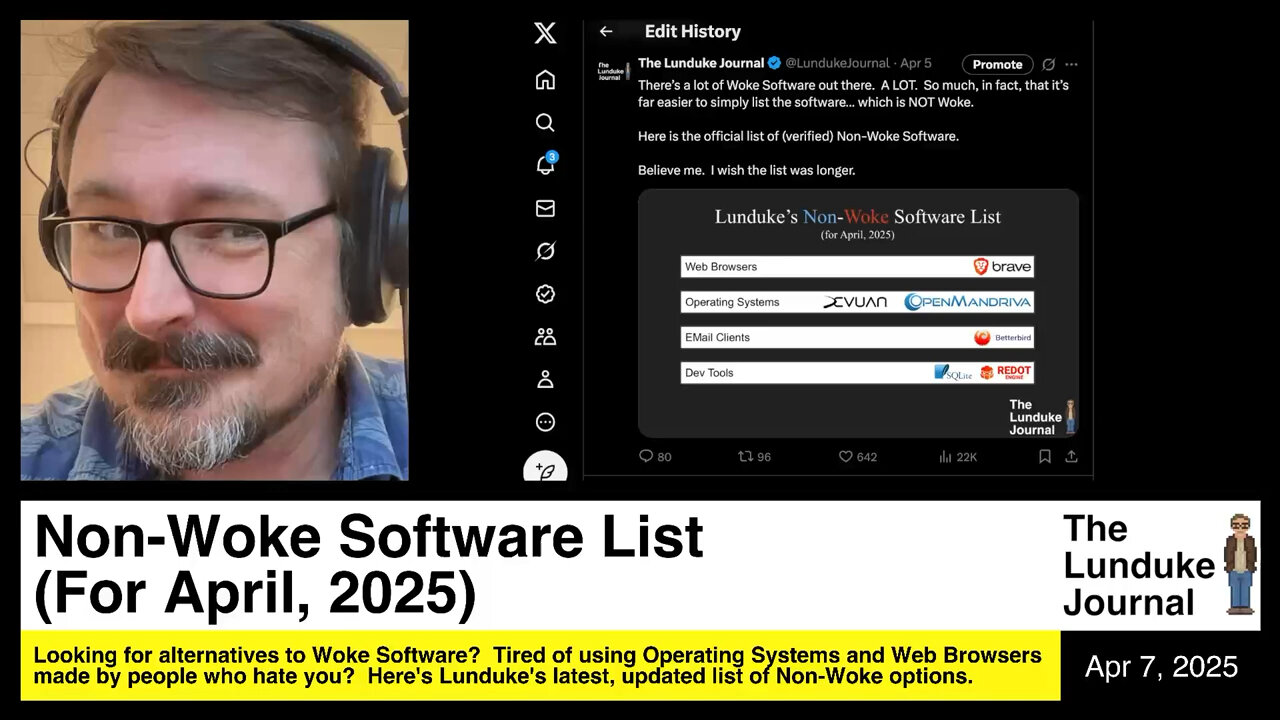 Non-Woke Software List (For April, 2025)