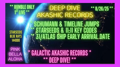 GALACTIC Akashic Records LIVE w/Pink Bella Aloha - Schumann Resonance & Solar Flares * 3I/Atlas Update * Starseeds & 11:11 Code