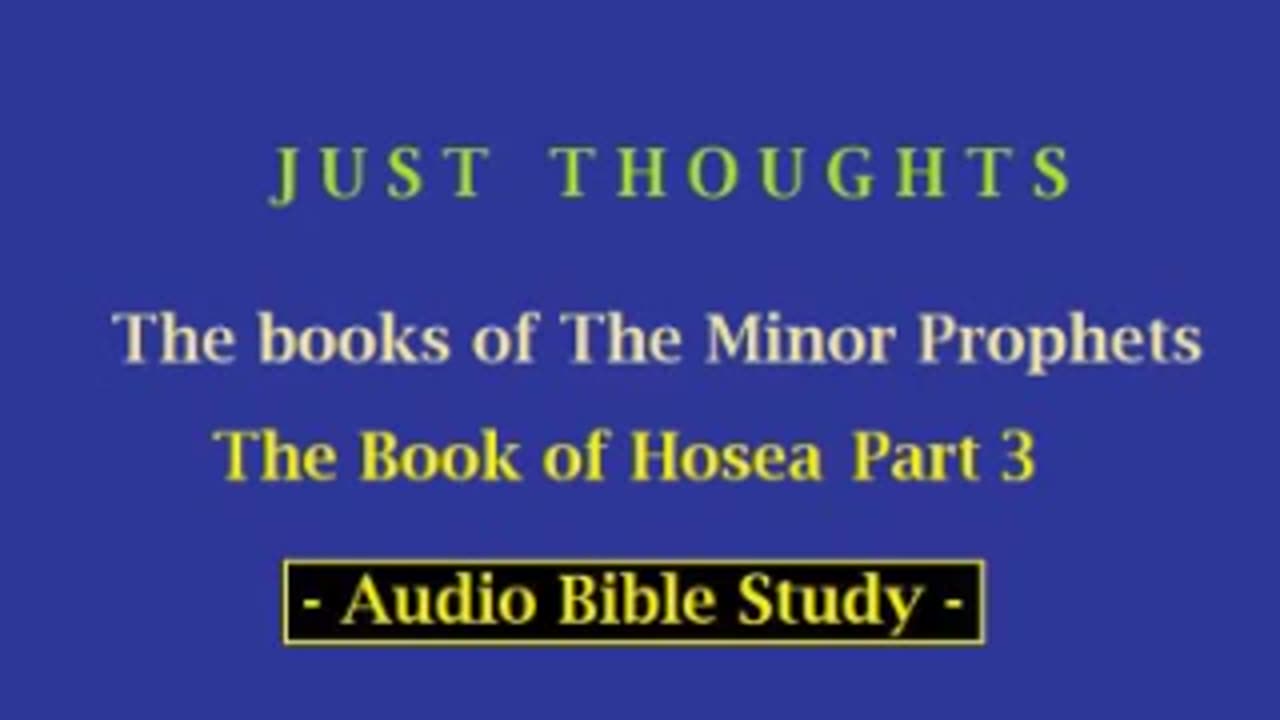 Just Thoughts - The Minor Prophets Book of Hosea Part 3 (2013) Retro