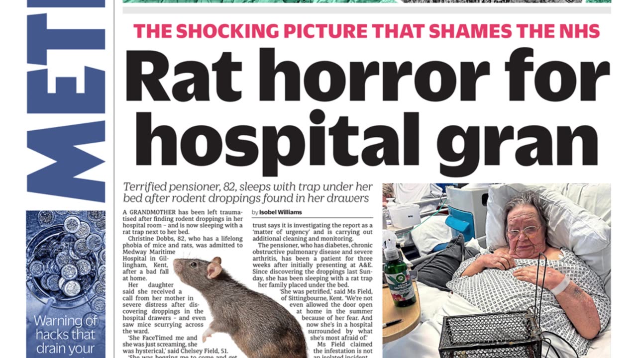 NHS Rats in Hospital Ward SHOCKER!