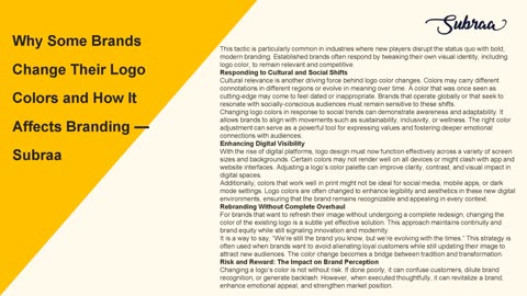 Why Some Brands Change Their Logo Colors and How It Affects Branding — Subraa