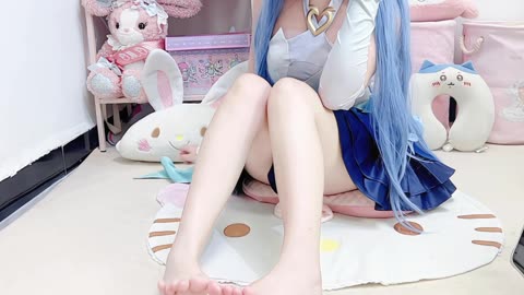 Dainty Pale Blue Skater Skirt Sensual Model Pose | Daily Beauty EP 937
