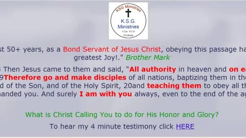 Accepting Christ's Call. Brother Mark's Testimony 50+ years ago