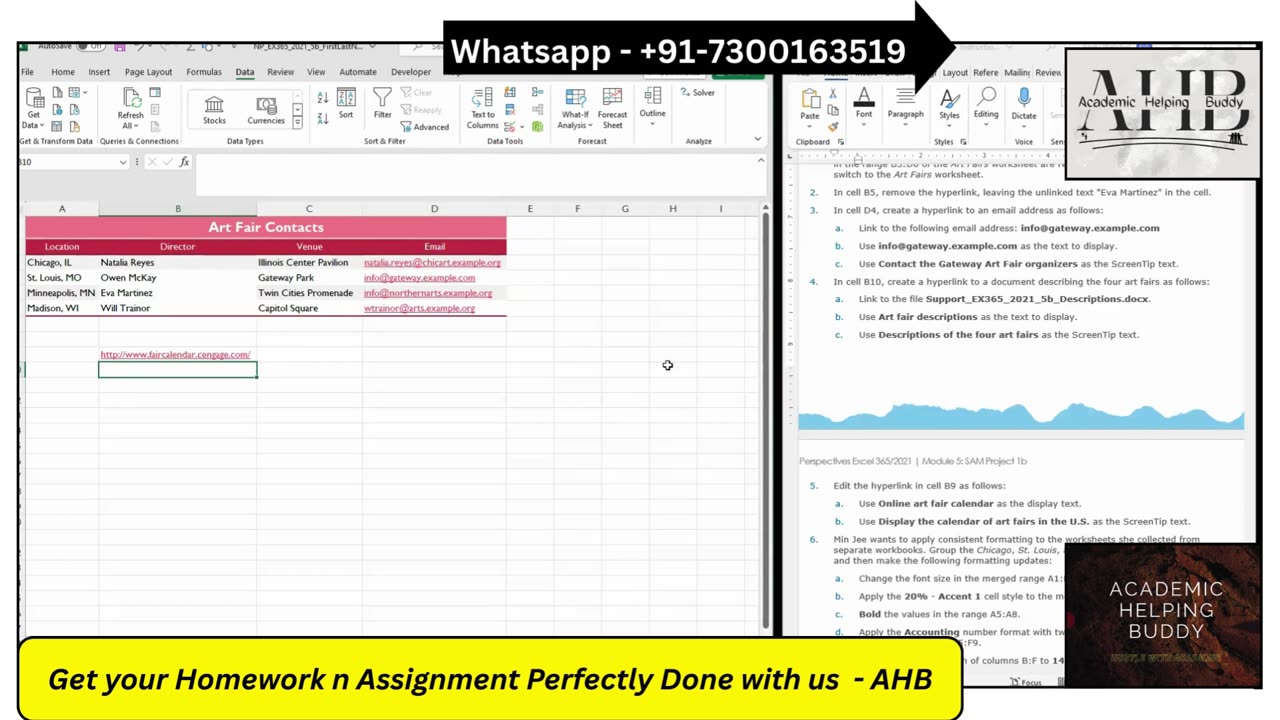 Excel Module 5 SAM Project 1b Tutorial - Min Jee Woo Artwork (New Perspectives 365/2021)