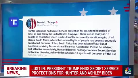 No More Secret Service Protection for Hunter and Ashley Biden – President Trump