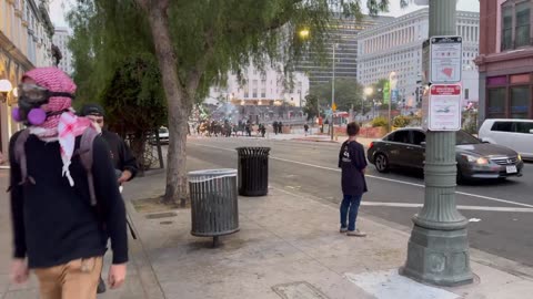 🚨🚨 ANOTHER FIREWORK JUST HIT HORSE BACK UNITS IN LOS ANGELES PROTEST