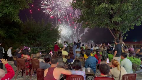 Fireworks at Sunset Town in Phu Quoc, Vietnam